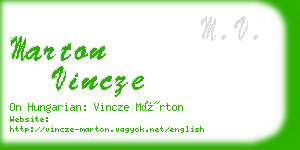 marton vincze business card